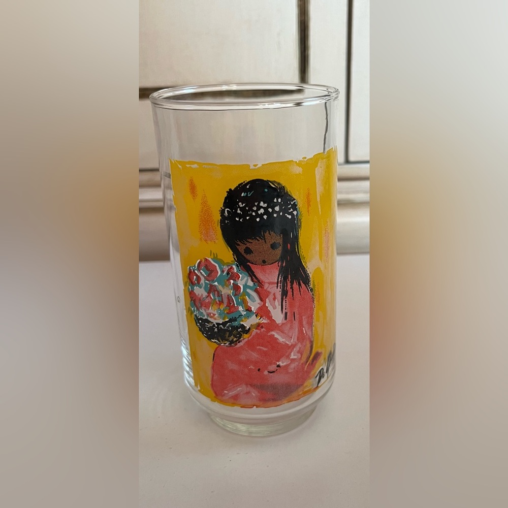 Vintage 10 oz Libbey Glass Children of the Southwest De Grazia 2.5" x 5.5"
